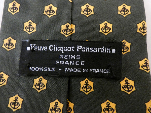 Veuve Clicquot Ponsardin Silk Tie, VCP Accessories Silk Necktie La Grande Dame, Reims, France, Veuve Clicquot Label, Gift for Him