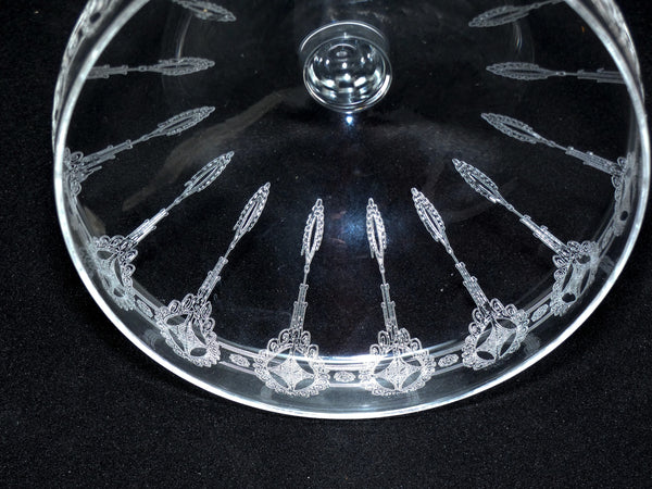 2 Vintage French Crystal Engraved Champagne Glasses, Retro Engraved Champagne Coupes, Made in France 1920s, Antique Champagne Saucers