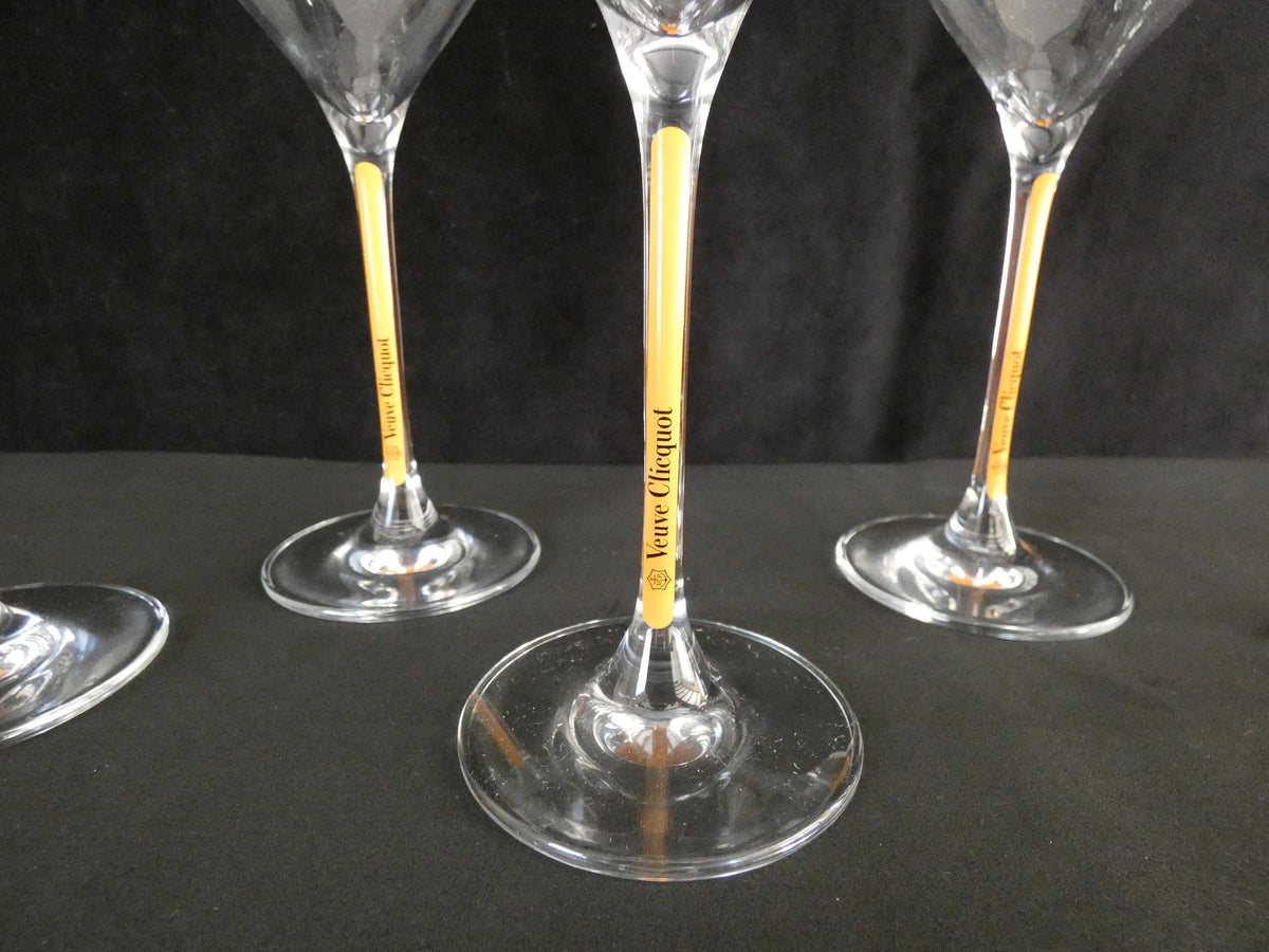 Set of 2 Veuve Clicquot Ponsardin Crystal Glasses, VCP Champagne