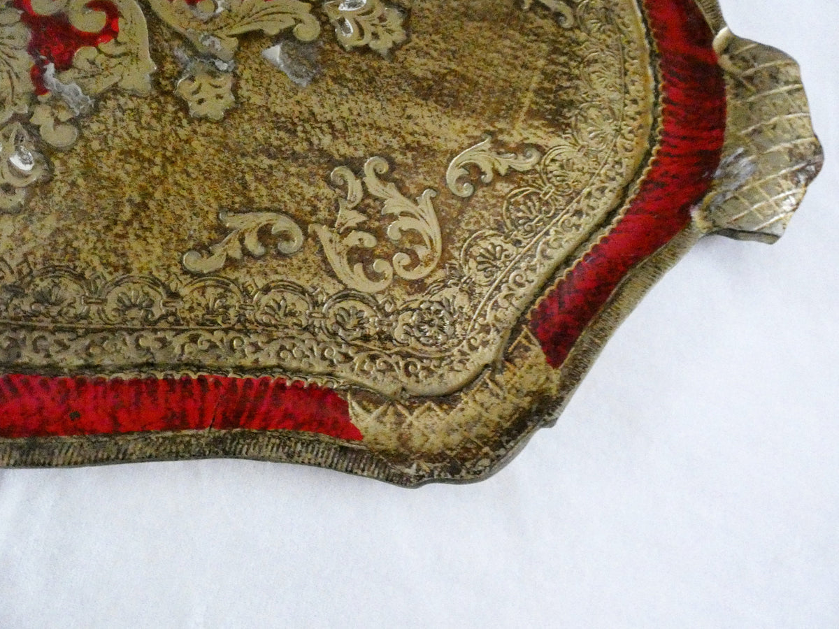 Antique Italian Florentine Wooden Tray Red and Gold, Vintage Italian T ...