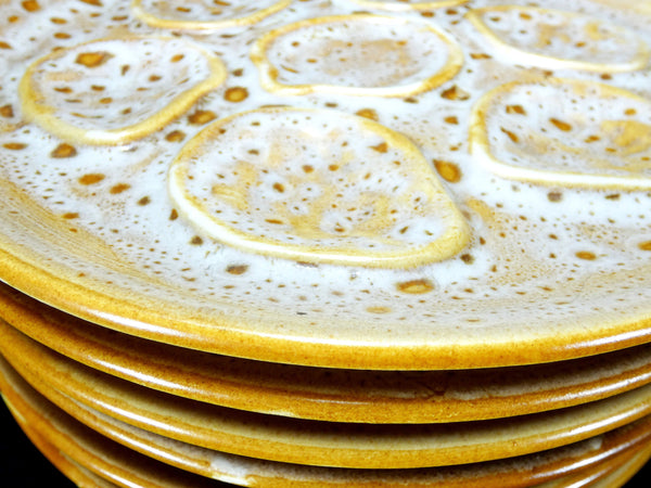 4 Niderviller France Majolica Oyster Plates, Vintage Niderviller Faience Pottery French Mousse Oyster Platter, French Oyster Serving Platter