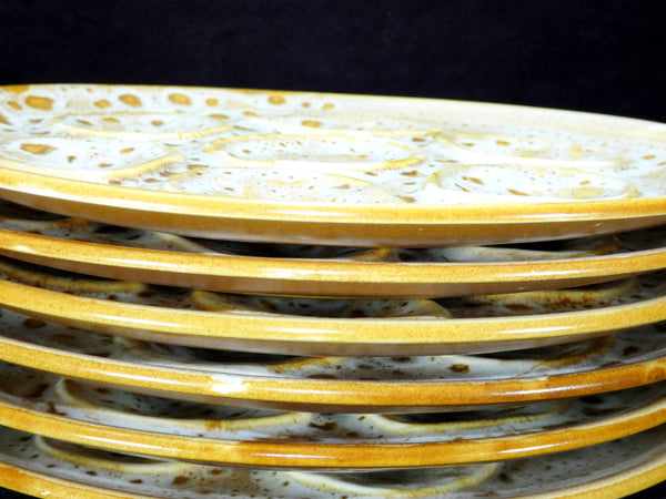 4 Niderviller France Majolica Oyster Plates, Vintage Niderviller Faience Pottery French Mousse Oyster Platter, French Oyster Serving Platter