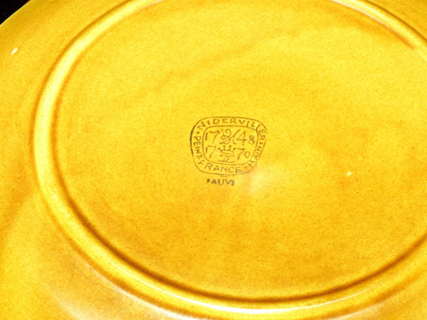 4 Niderviller France Majolica Oyster Plates, Vintage Niderviller Faience Pottery French Mousse Oyster Platter, French Oyster Serving Platter