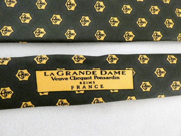 Veuve Clicquot Ponsardin Silk Tie, VCP Accessories Silk Necktie La Grande Dame, Reims, France, Veuve Clicquot Label, Gift for Him