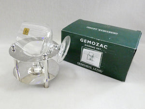 Vintage French Cognac Warmer Genevieve Lethu Brandy Glass Warmer, Drink Warmer Stand, Silver plated Barcart Accessoties