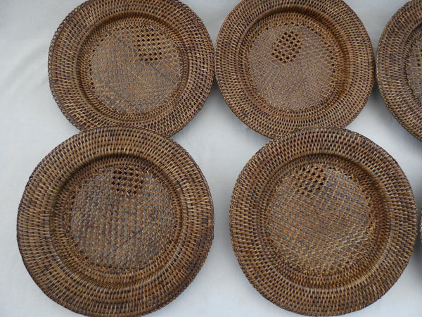 Vintage Round Rattan Chargers, set of 6 Beautiful Rattan Chargers, Rattan placemats, Rattan Serving Pads8