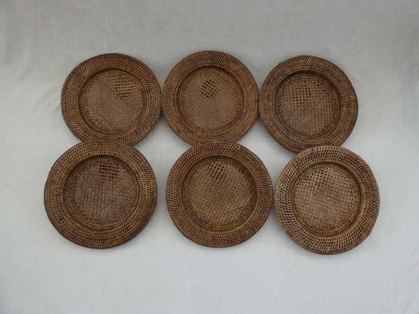 Vintage Round Rattan Chargers, set of 6 Beautiful Rattan Chargers, Rattan placemats, Rattan Serving Pads8