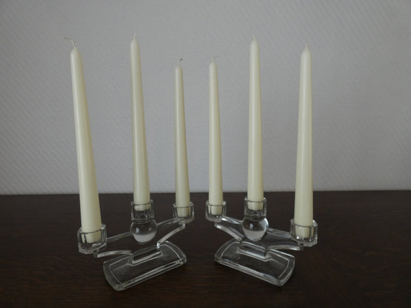 1 pc. Glass Candle Stick Holder, Vintage Belgian Candle Holders,Candelabra 1930s