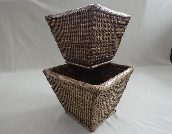 Rattan Basket set, Vintage Rattan Woven Baskets, Woven rattan basket set, Natural Wicker Baskets, Vintage Boho Basket,