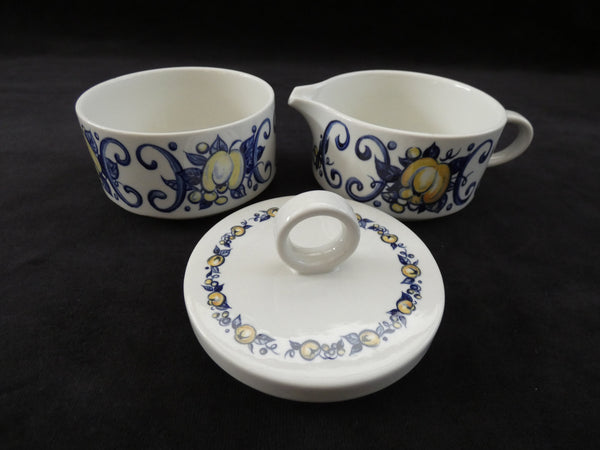 Villeroy & Boch  CADIZ Pattern  Sugar Bowl with Lid and Creamer Set, Vintage Porcelain, Made In Luxembourg