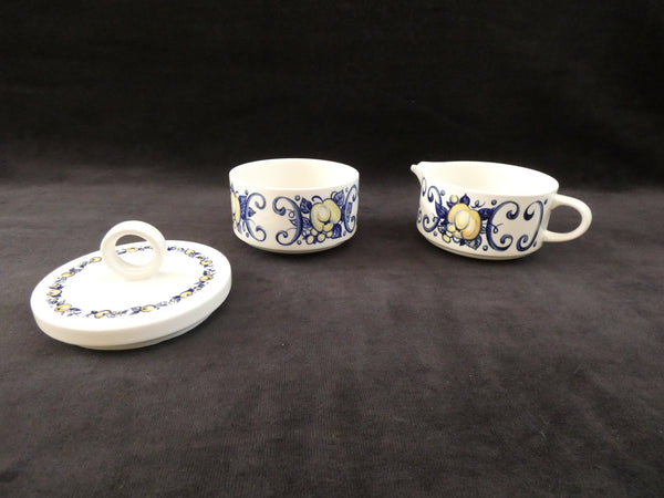 Villeroy & Boch  CADIZ Pattern  Sugar Bowl with Lid and Creamer Set, Vintage Porcelain, Made In Luxembourg