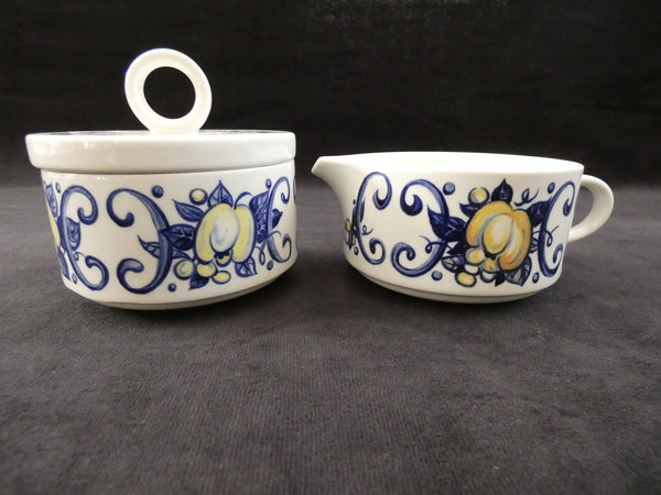 Villeroy & Boch  CADIZ Pattern  Sugar Bowl with Lid and Creamer Set, Vintage Porcelain, Made In Luxembourg