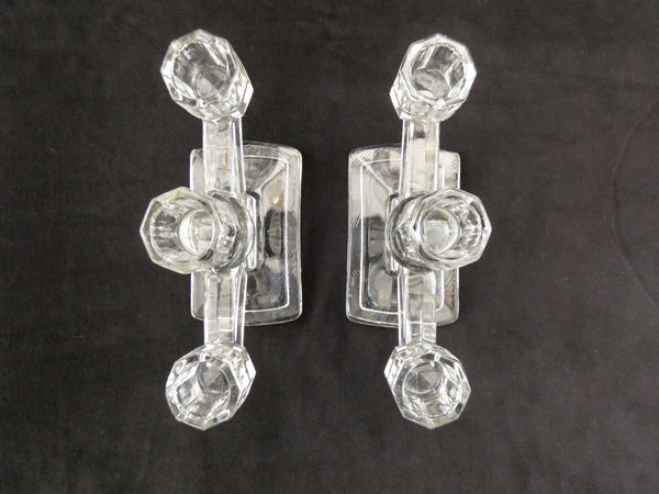 1 pc. Glass Candle Stick Holder, Vintage Belgian Candle Holders,Candelabra 1930s