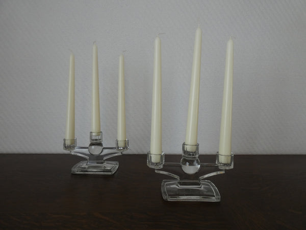 1 pc. Glass Candle Stick Holder, Vintage Belgian Candle Holders,Candelabra 1930s