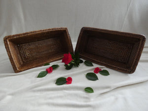 Vintage Rattan Baskets, Woven rattan basket set, Natural Wicker Baskets, Vintage Boho Basket,