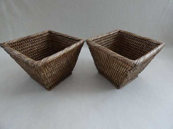 Rattan Basket set, Vintage Rattan Woven Baskets, Woven rattan basket set, Natural Wicker Baskets, Vintage Boho Basket,