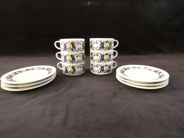 Villeroy and Boch "Cadiz" Coffee Set, Villeroy and Boch Cadiz Cups & Saucers