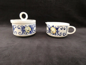 Villeroy & Boch  CADIZ Pattern  Sugar Bowl with Lid and Creamer Set, Vintage Porcelain, Made In Luxembourg