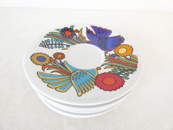 6 Acapulco Saucers Plates Breakfast plates Villeroy and Boch of Luxemburg  1960s Acapulco Pattern by Christine Reuter