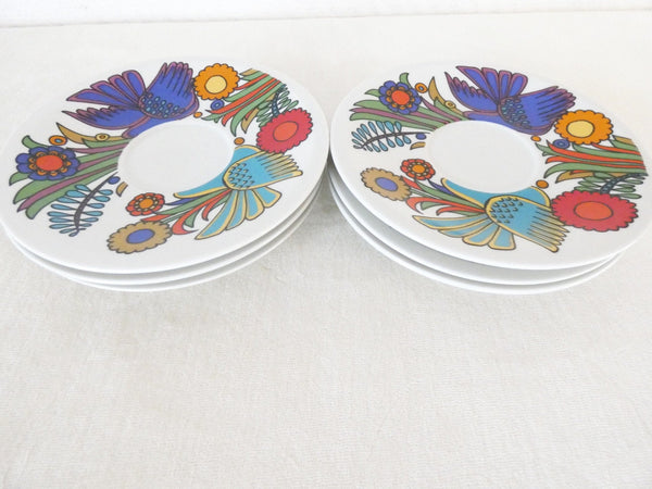 6 Acapulco Saucers Plates Breakfast plates Villeroy and Boch of Luxemburg  1960s Acapulco Pattern by Christine Reuter