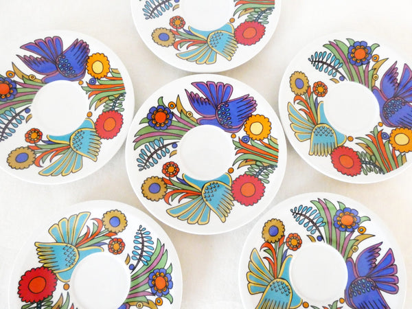 6 Acapulco Saucers Plates Breakfast plates Villeroy and Boch of Luxemburg  1960s Acapulco Pattern by Christine Reuter