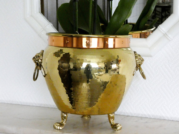 Brass Flower Vase Pot, Vintage Brass Ice Bucket, French  Brass Planter, Ice Champagne Wine Bucket, Vintage Brass Ice Bucket, Brass Urn