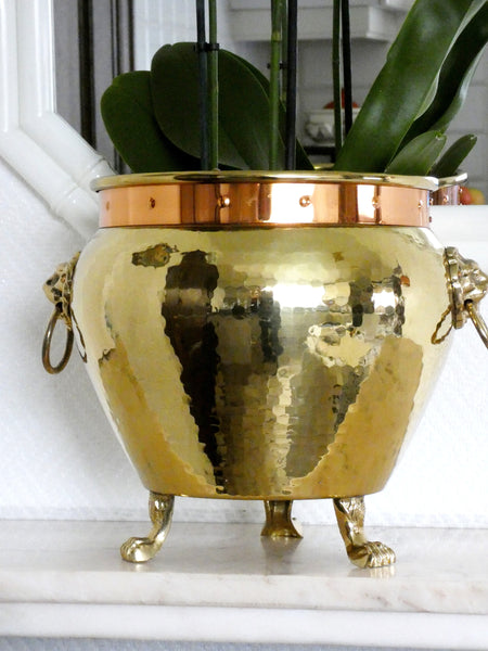 Brass Flower Vase Pot, Vintage Brass Ice Bucket, French  Brass Planter, Ice Champagne Wine Bucket, Vintage Brass Ice Bucket, Brass Urn