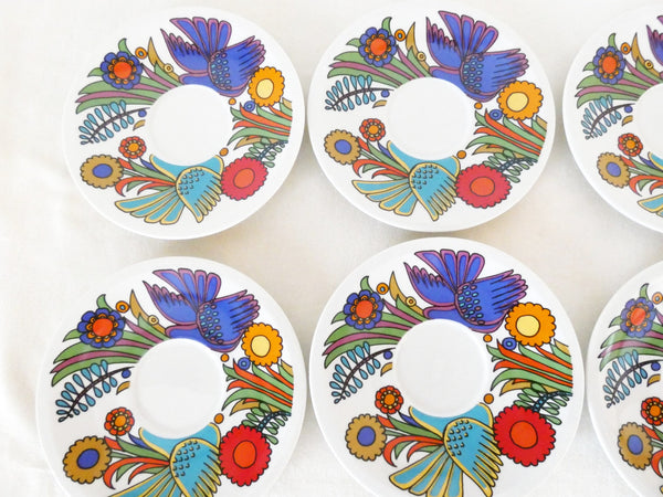 6 Acapulco Saucers Plates Breakfast plates Villeroy and Boch of Luxemburg  1960s Acapulco Pattern by Christine Reuter