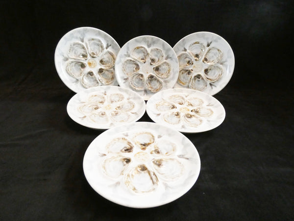 1 Oyster Plate Faience de Saint Amand, Vintage French Oysters Platter, 1950s