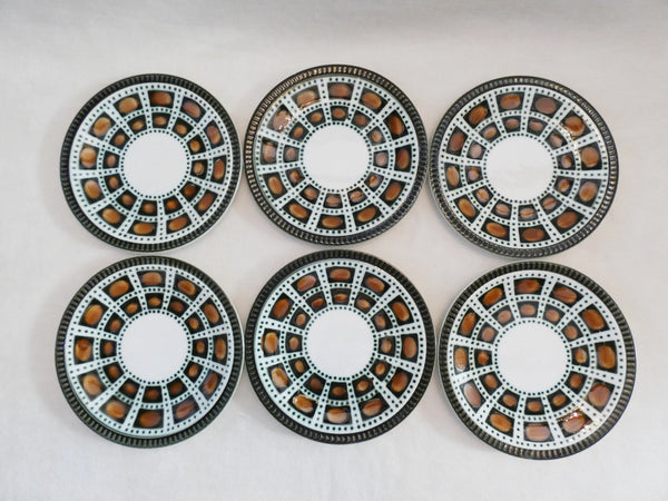 Set of 6 Vintage Boch Bernadette plates, Retro Boch Delta Bernadette dessert plates, ROYAL BOCH plates, Boch Belgium, Boch Dish