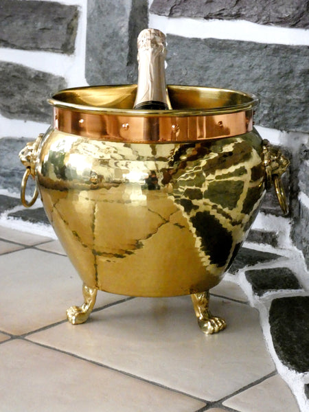 Brass Flower Vase Pot, Vintage Brass Ice Bucket, French  Brass Planter, Ice Champagne Wine Bucket, Vintage Brass Ice Bucket, Brass Urn