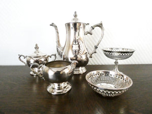 Silver Plated Tea Service  by International Silver Company, Vintage Silver Plated Tea Set Coffee Service, 50s