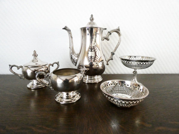 Silver Plated Tea Service  by International Silver Company, Vintage Silver Plated Tea Set Coffee Service, 50s