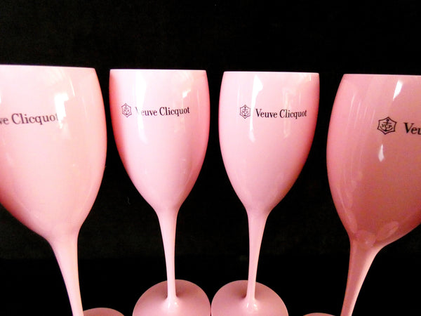 6 Veuve Clicquot Champagne Glasses Pink Flutes Veuve Clicquot Prestige, VCP Champagne