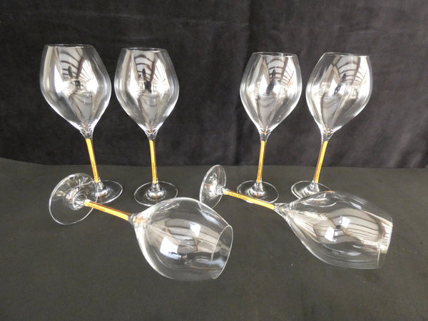 6 Veuve Clicquot VCP Champagne Crystal Flutes Orange Stem, 6 Rare Flûtes Veuve Clicquot Ponsardin, Wedding Glasses