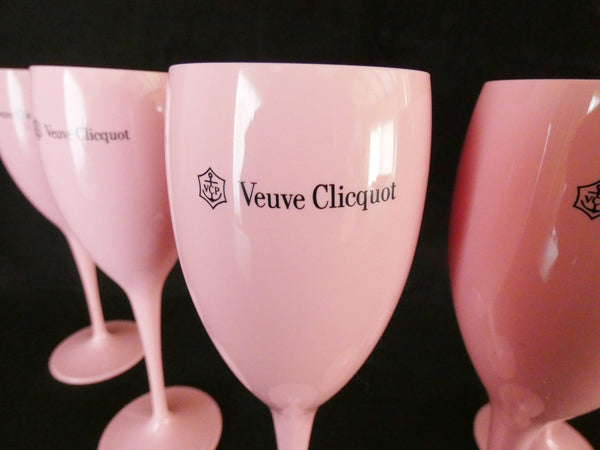 6 Veuve Clicquot Champagne Glasses Pink Flutes Veuve Clicquot Prestige, VCP Champagne