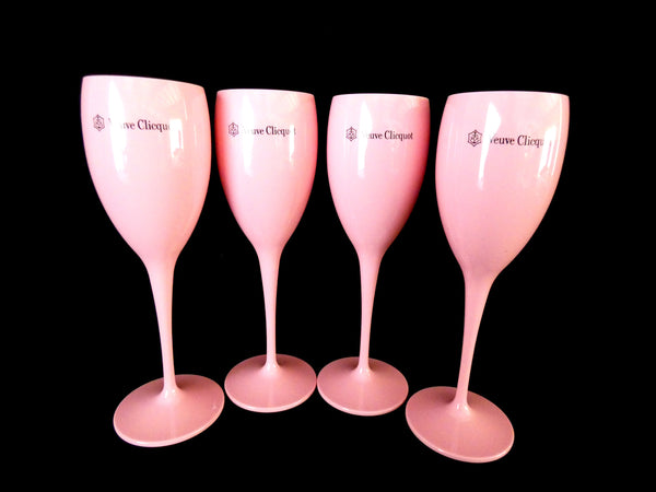 6 Veuve Clicquot Champagne Glasses Pink Flutes Veuve Clicquot Prestige, VCP Champagne