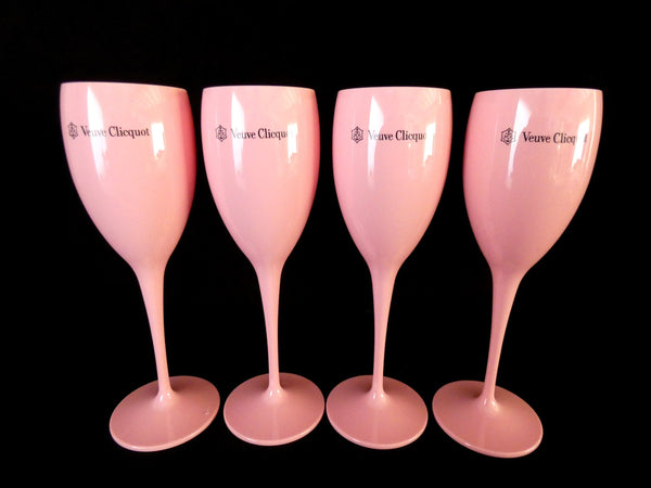 6 Veuve Clicquot Champagne Glasses Pink Flutes Veuve Clicquot Prestige, VCP Champagne