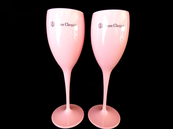 6 Veuve Clicquot Champagne Glasses Pink Flutes Veuve Clicquot Prestige, VCP Champagne