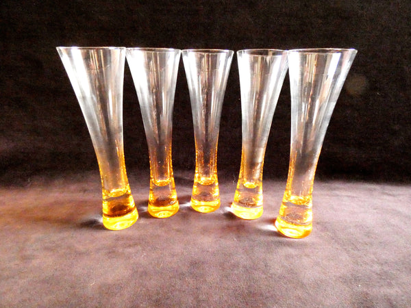 5 Veuve Clicquot Trendy Champagne Glasses, VCP Trendy Flutes, Collectable Glasses, Vintage French Champagne Glasses