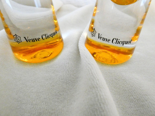 2 Veuve Clicquot Trendy Champagne Glasses, VCP Trendy Flutes, Collectable Glasses, Vintage French Champagne Glasses