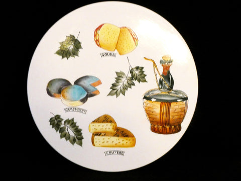 Vintage French Ceramic Cheese Platter Kitchen Decor Serving Dining Cheese France Circa 1970's, Cheese Dinnerware