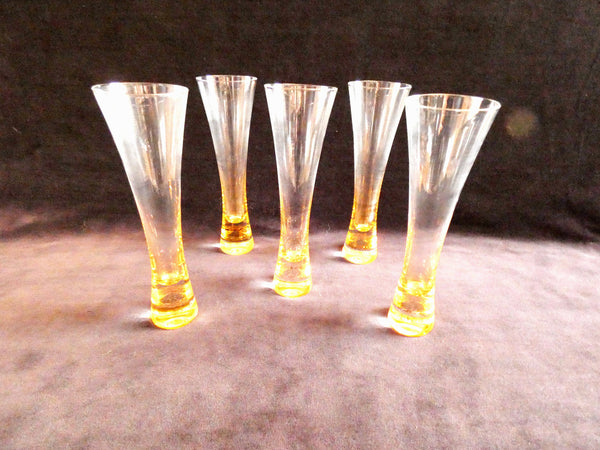 5 Veuve Clicquot Trendy Champagne Glasses, VCP Trendy Flutes, Collectable Glasses, Vintage French Champagne Glasses