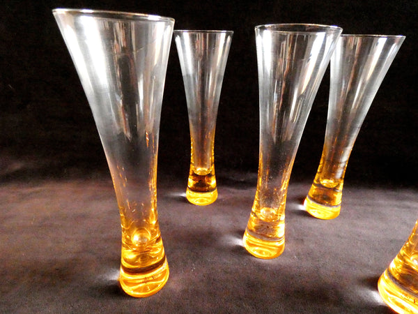 5 Veuve Clicquot Trendy Champagne Glasses, VCP Trendy Flutes, Collectable Glasses, Vintage French Champagne Glasses