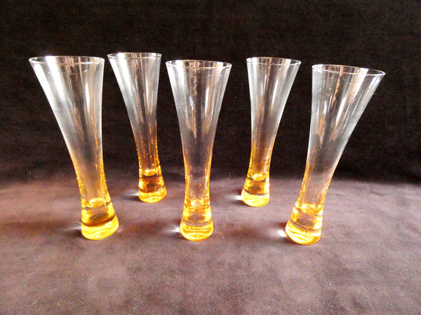 5 Veuve Clicquot Trendy Champagne Glasses, VCP Trendy Flutes, Collectable Glasses, Vintage French Champagne Glasses