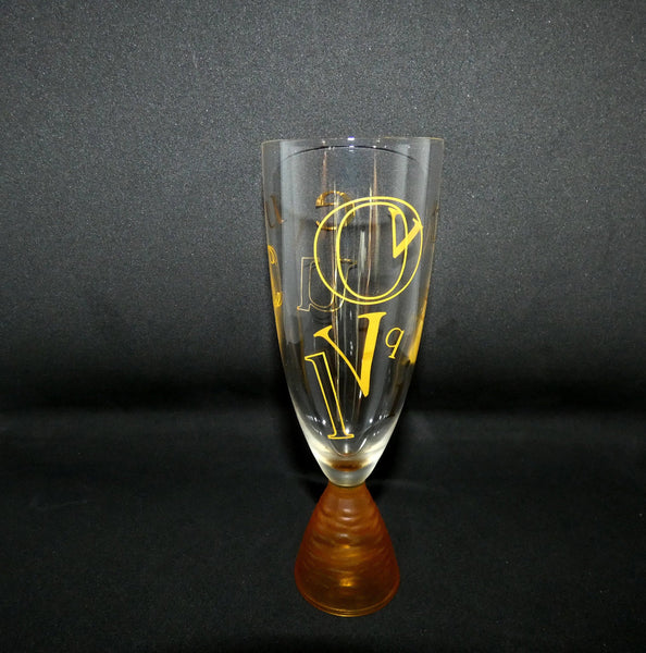 2 Rare Veuve Clicquot Ponsardin Champagne Alphabet Flutes, Rare French Champagne glasses, VCP Champagne Glasses 1990s